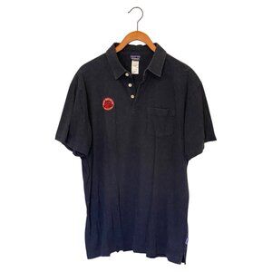 New Belgium Brewing Patagonia Dark Blue Black Short Sleeve Golf Shirt Men's XL